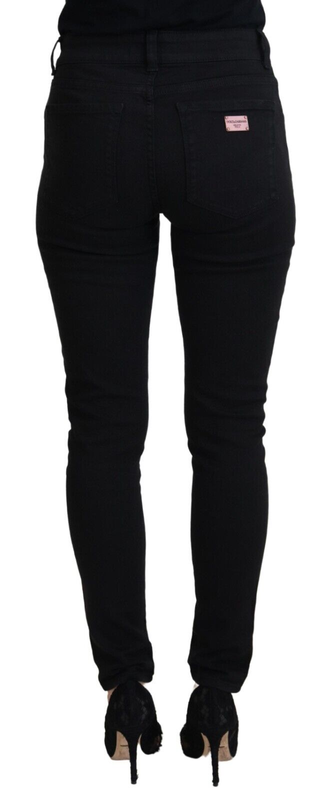 Black Cotton High Waist Casual Denim Jeans