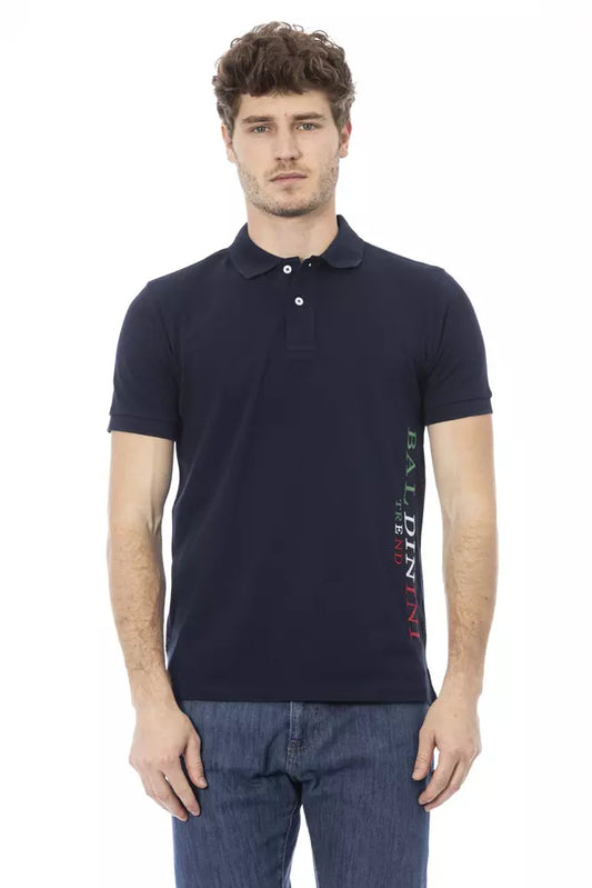 Blue Cotton Polo Shirt