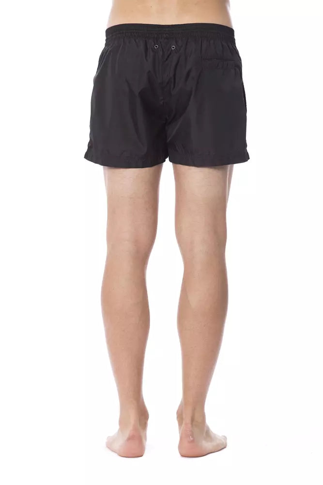 Black Polyester Men Swimsuit