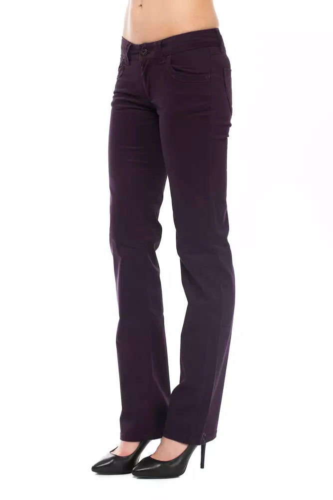 Purple Cotton Women Pant