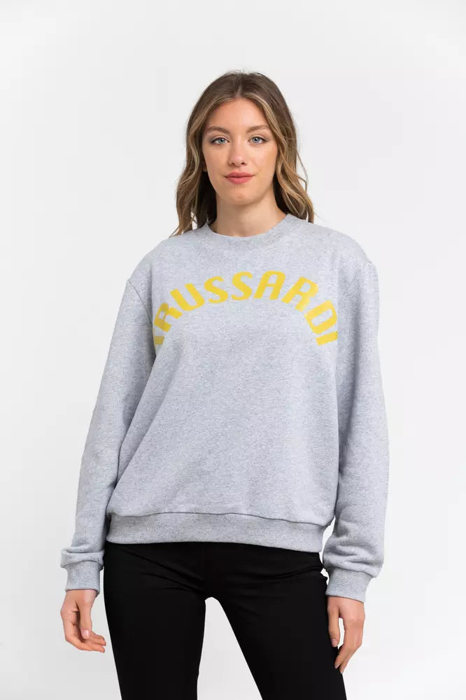 Gray Cotton Women Sweatshirt