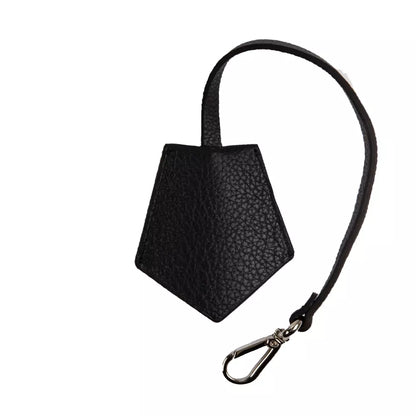 Black Leather Men's Keychain