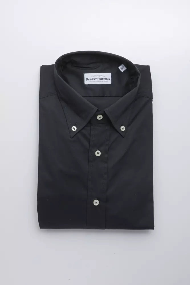 Black Cotton Men's Shirt
