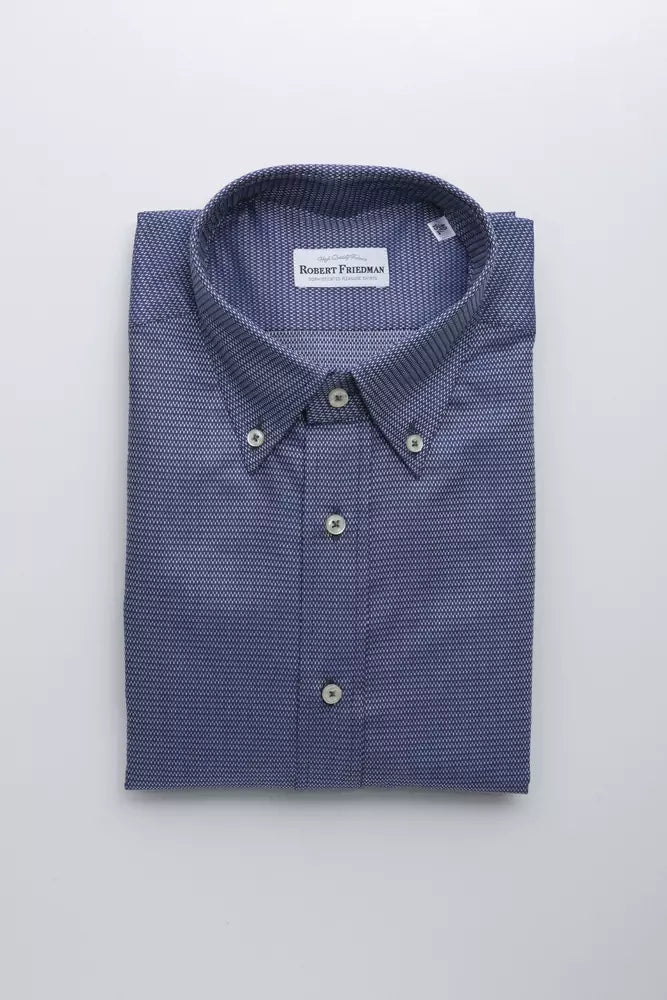 Blue Cotton Mens Shirt
