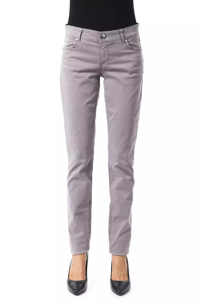 Gray Cotton Women Jeans