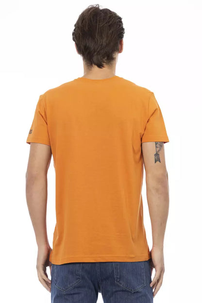 Orange Cotton Men's V-Neck T-Shirt