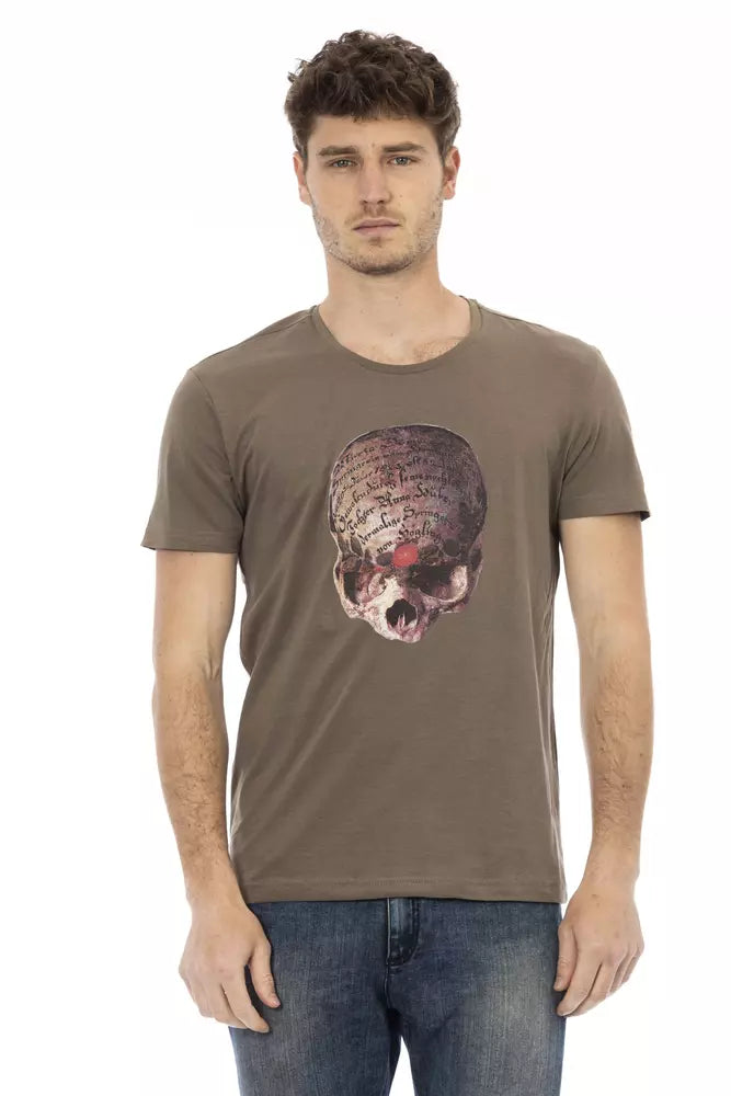Brown Cotton Men's T-Shirt