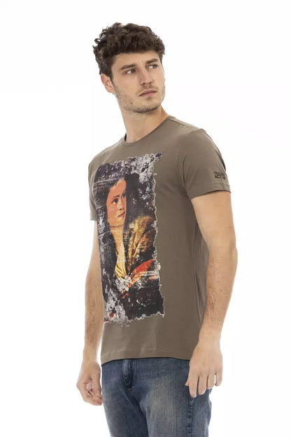 Brown Cotton Men's T-Shirt