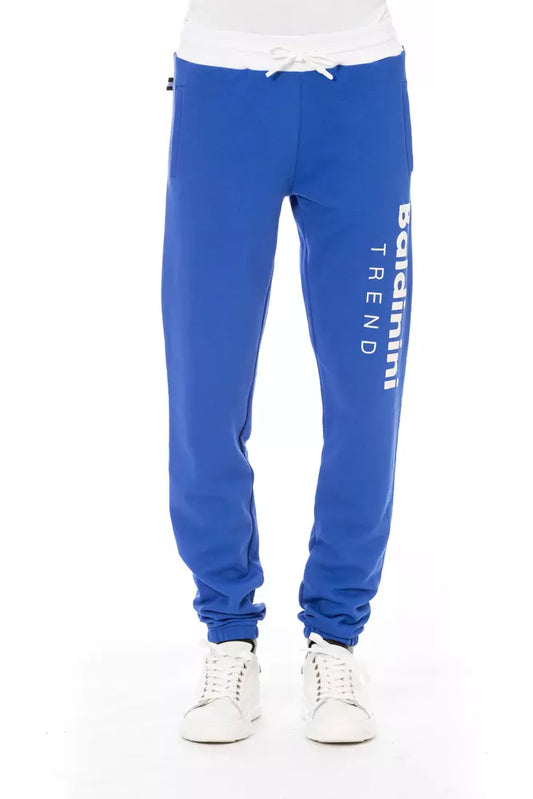 Blue Cotton Men Sport Pant
