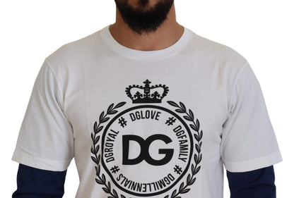 White Blue DG Crown Pullover Sweater