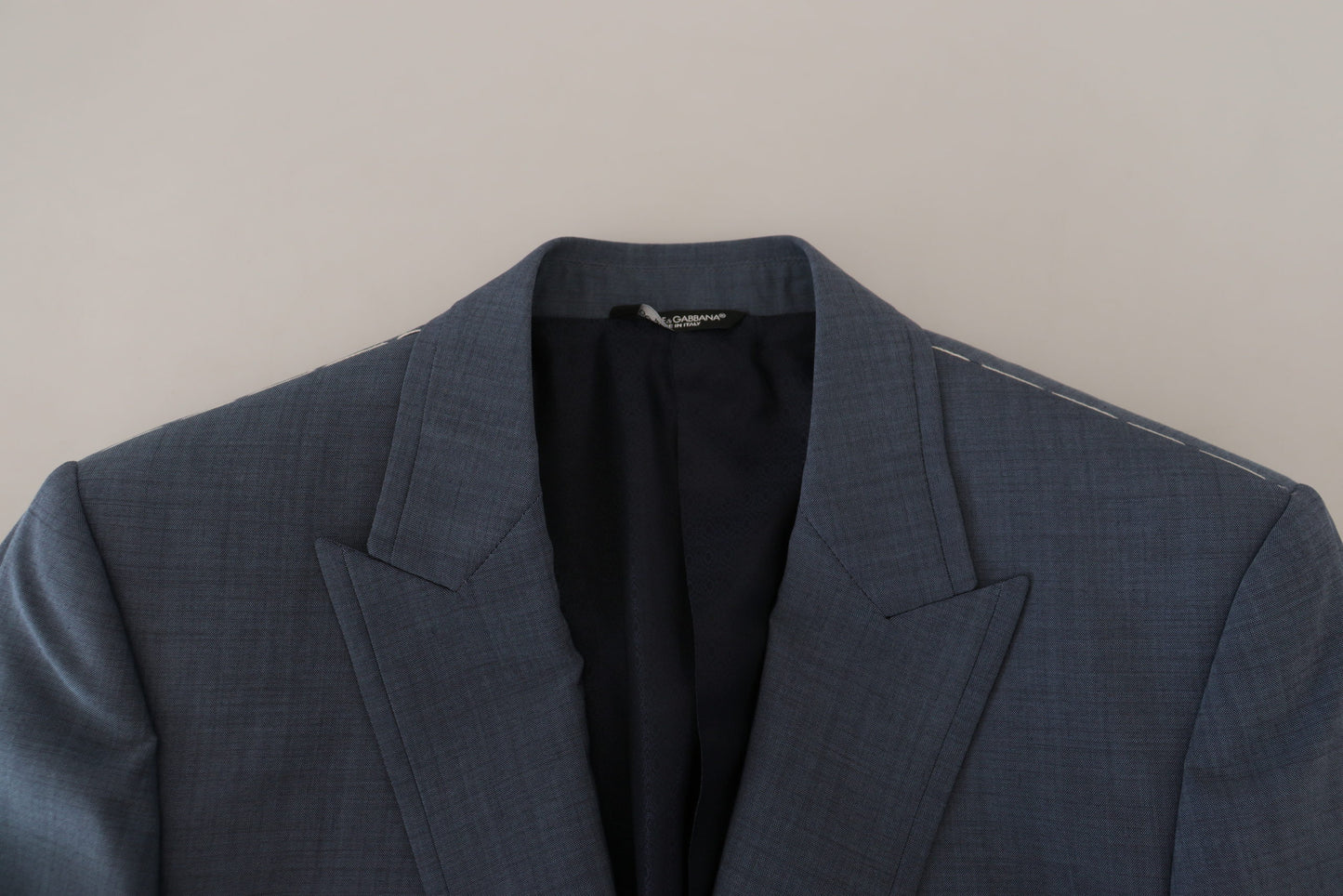 Blue Wool Stretch Slim Fit Jacket Blazer