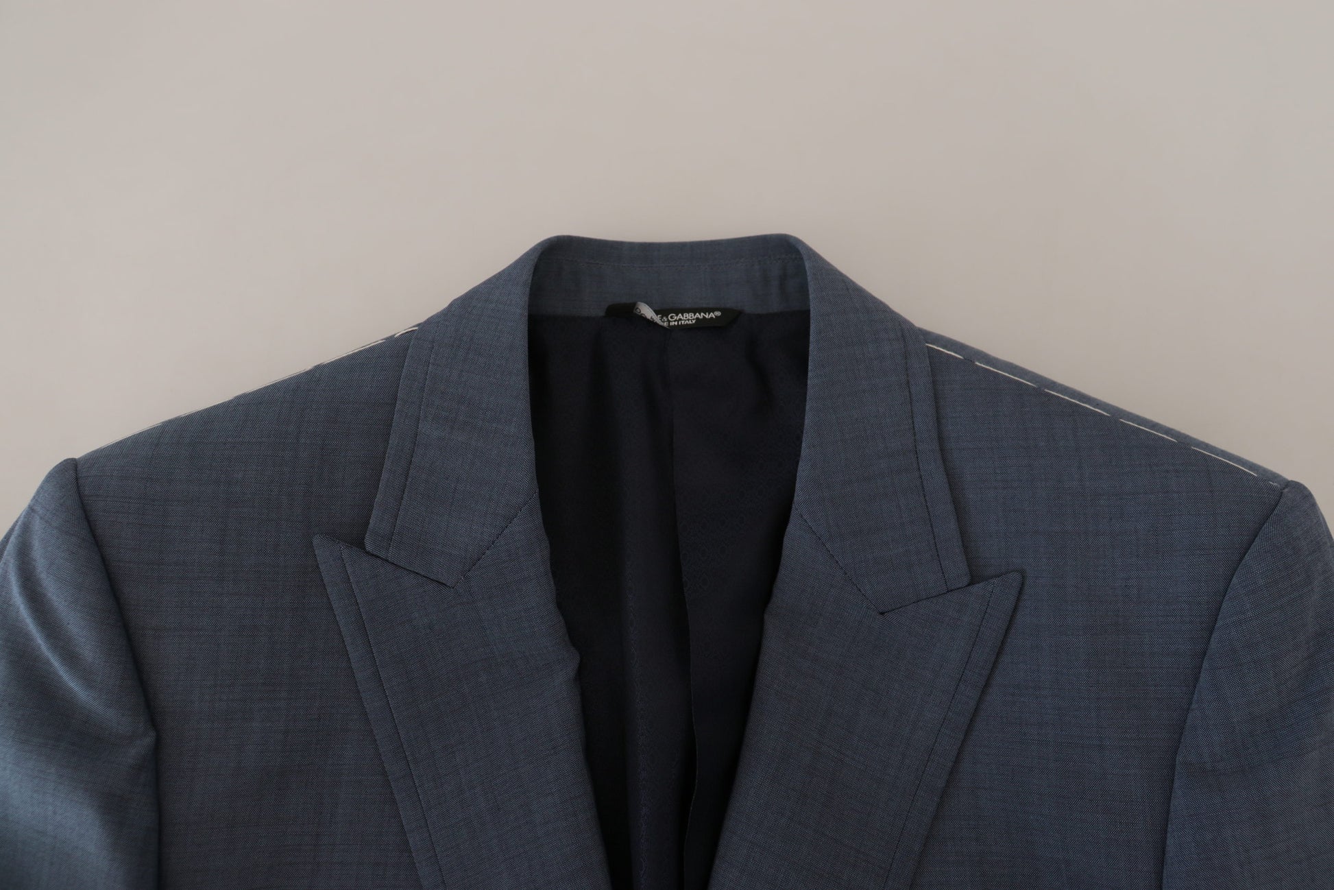 Blue Wool Stretch Slim Fit Jacket Blazer