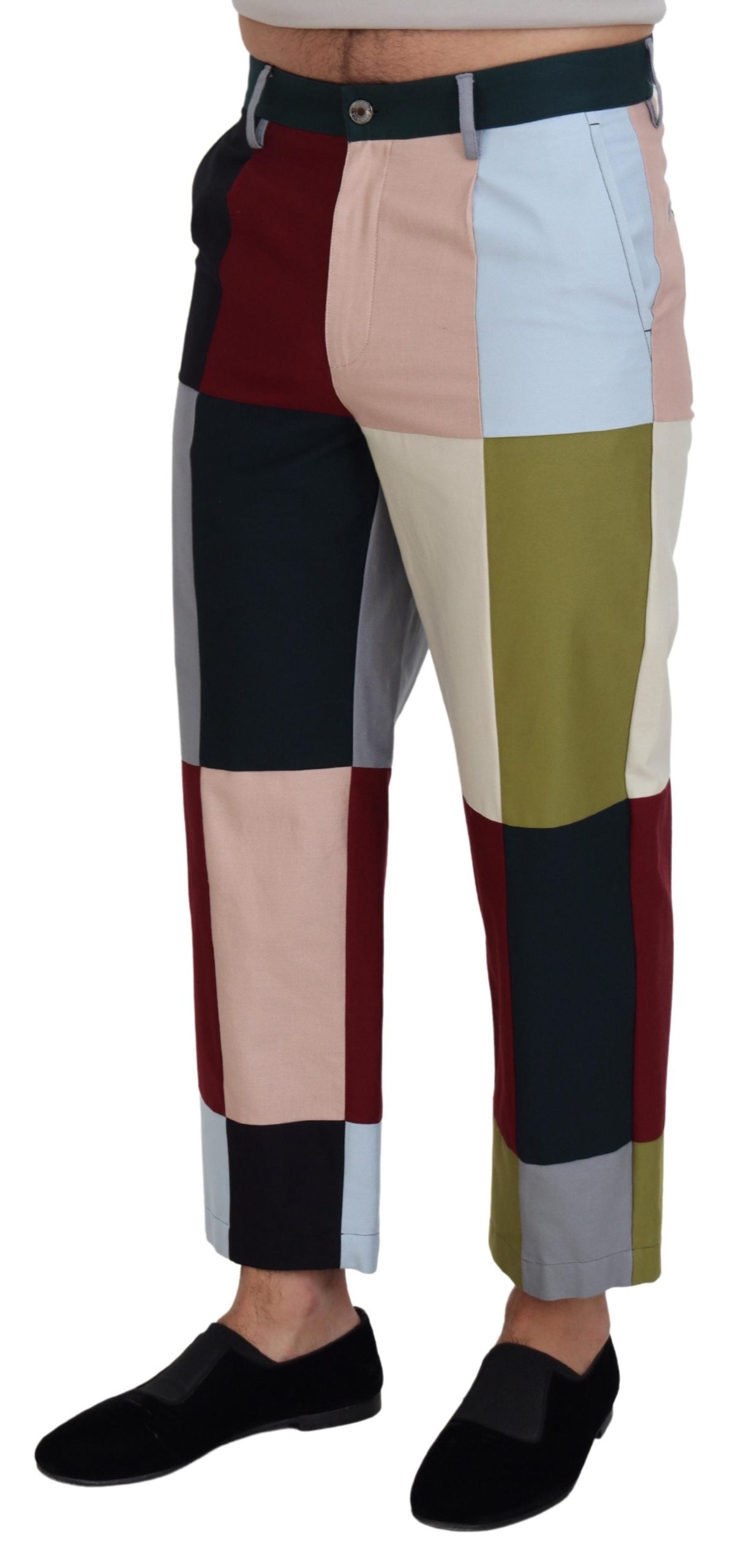 Multicolor Cotton Patchwork Pants