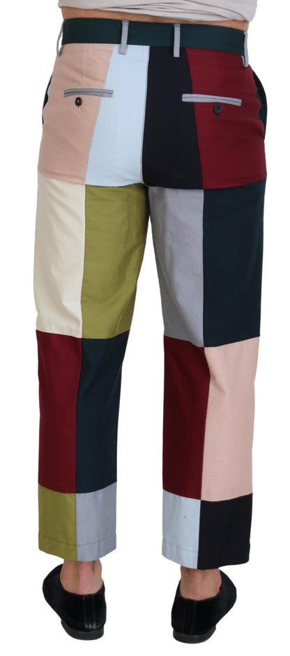 Multicolor Cotton Patchwork Pants