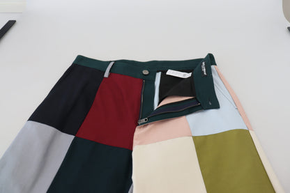Multicolor Cotton Patchwork Pants