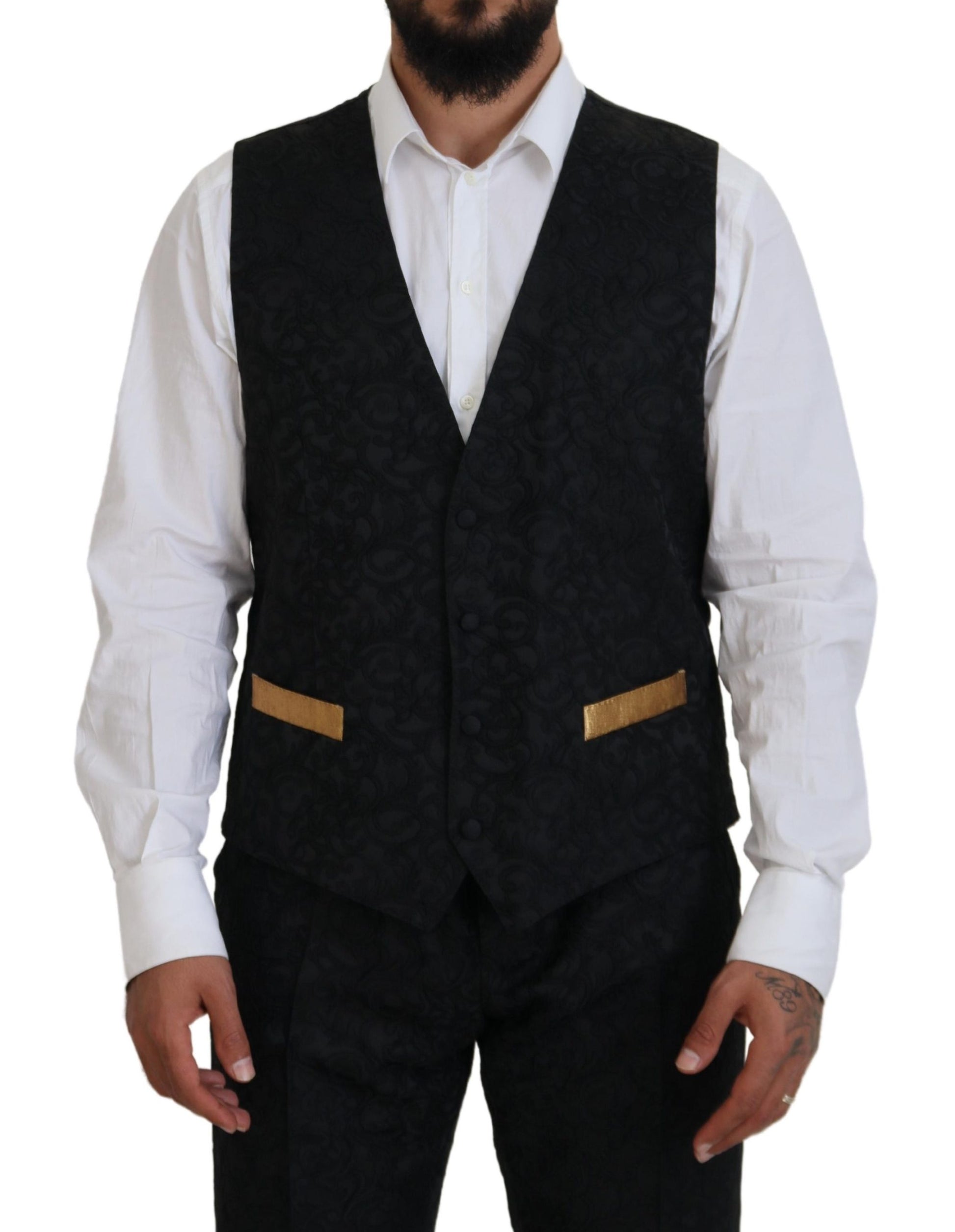 Black Gold Fantasy Tuxedo Slim Fit Suit