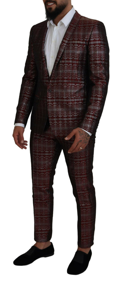 Bordeaux Silver GOLD Slim Fit Suit
