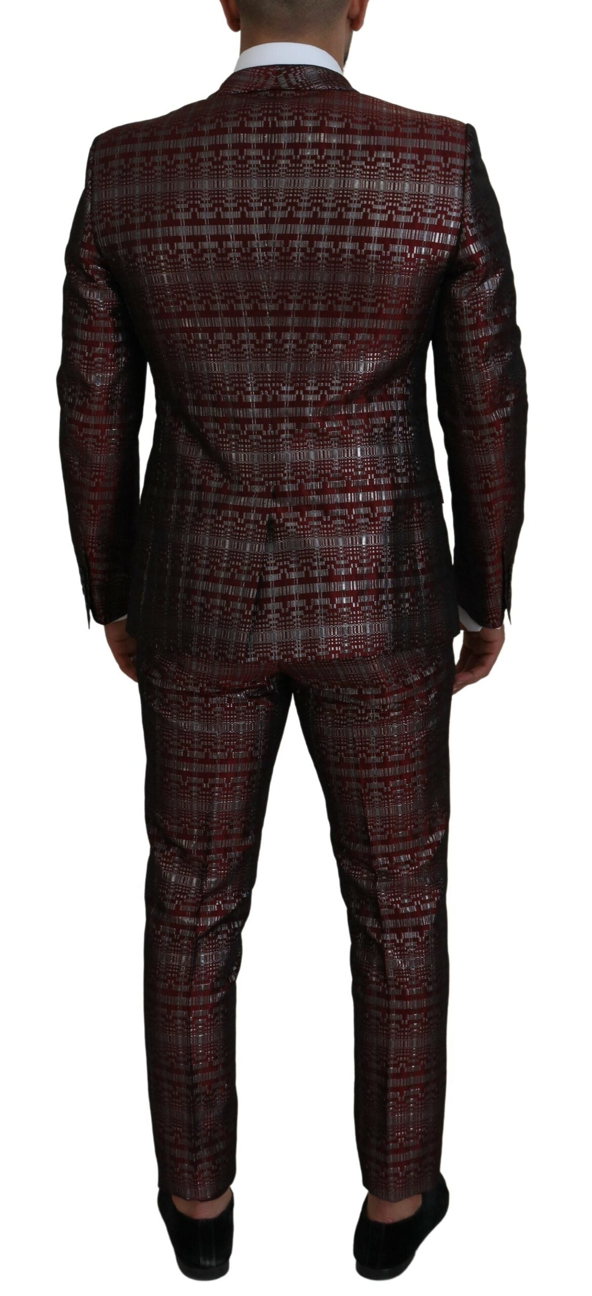 Bordeaux Silver GOLD Slim Fit Suit