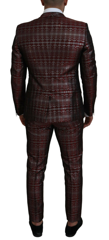 Bordeaux Silver GOLD Slim Fit Suit