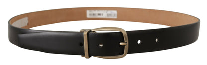 Black Brown Backend Leather Vintage Metal Buckle Belt