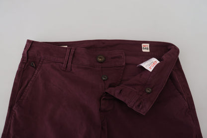 Maroon Cotton Stretch Skinny Casual Men Pants