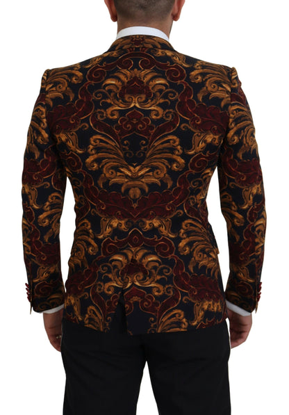 Multicolor Floral Single Breasted Martini Blazer