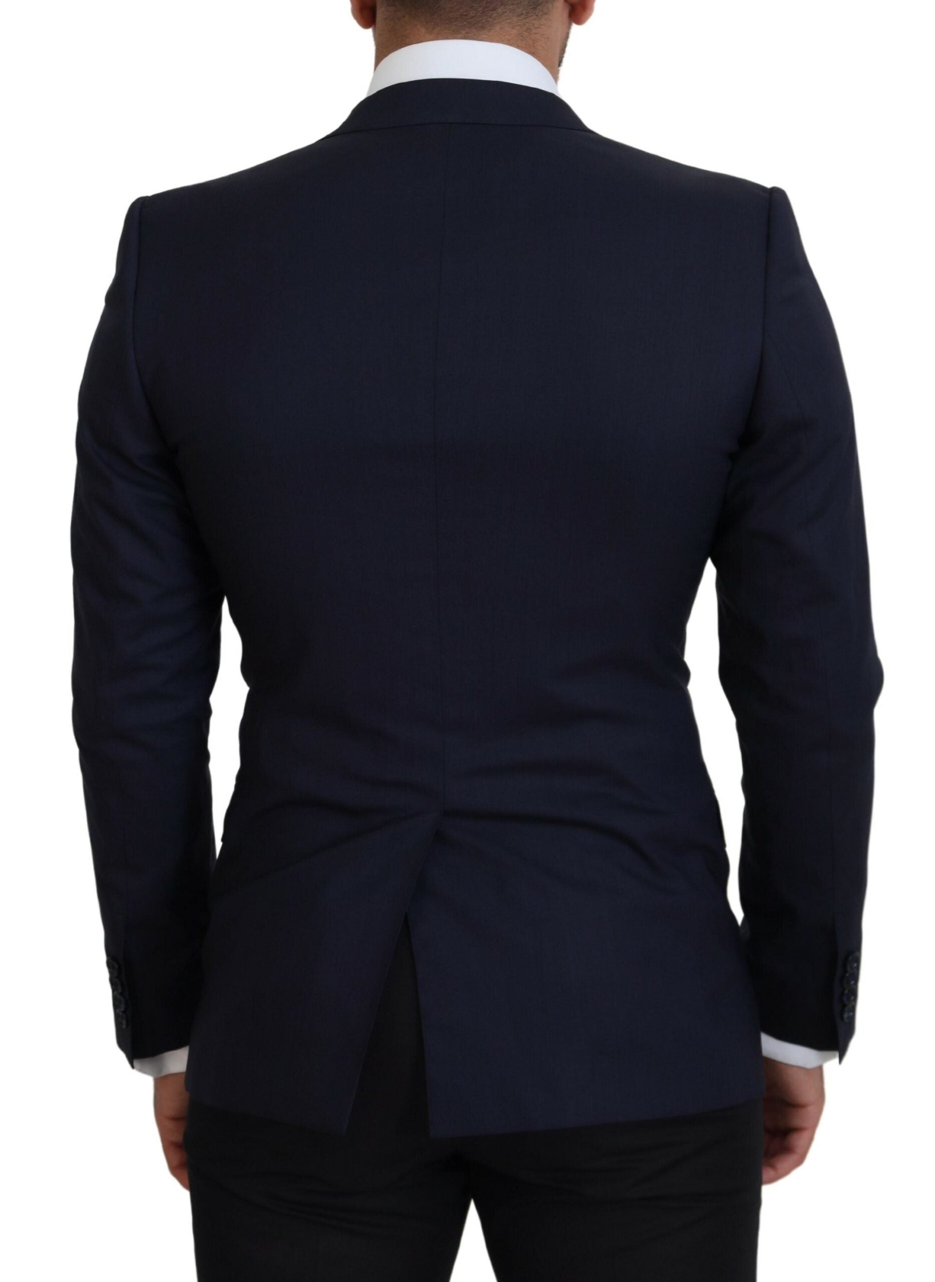 Blue Wool Slim Fit Formal Coat Blazer