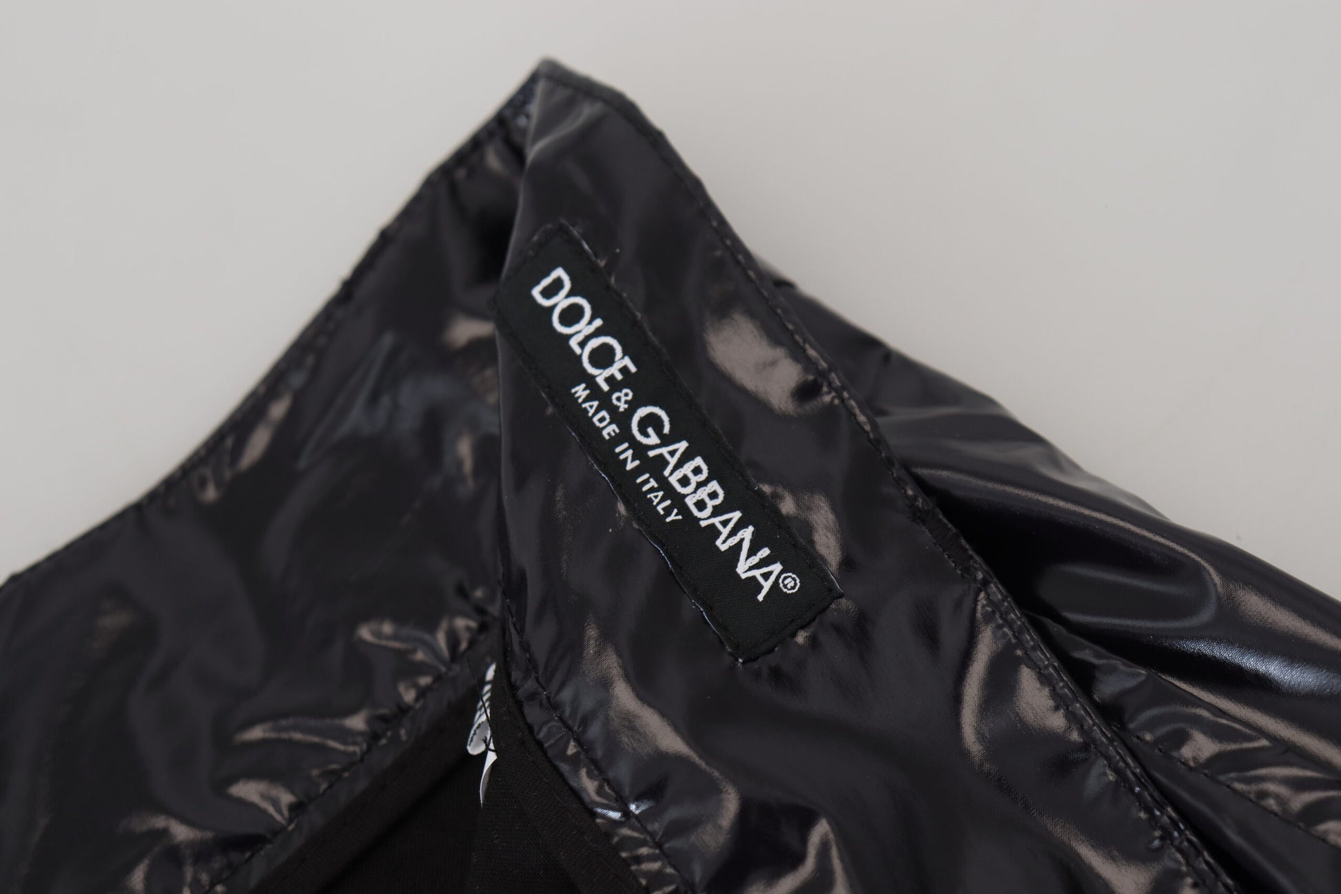 Black Shining Nylon Skinny Men Pants