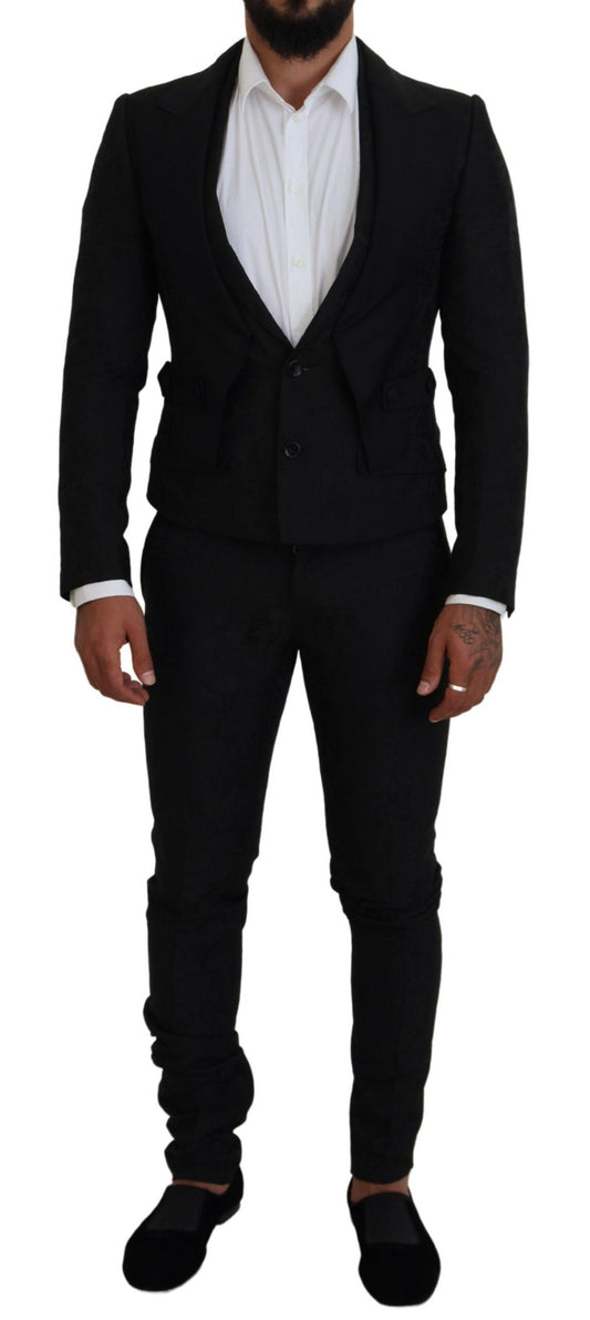 Black Polyester Men 2 Piece MARTINI Suit