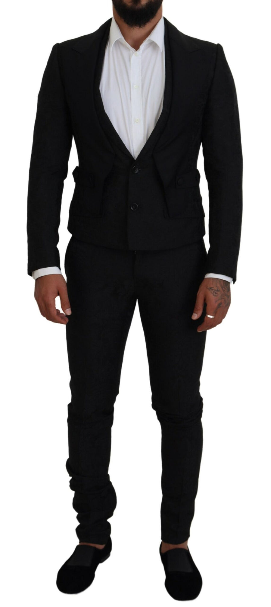 Black Polyester Men 2 Piece MARTINI Suit
