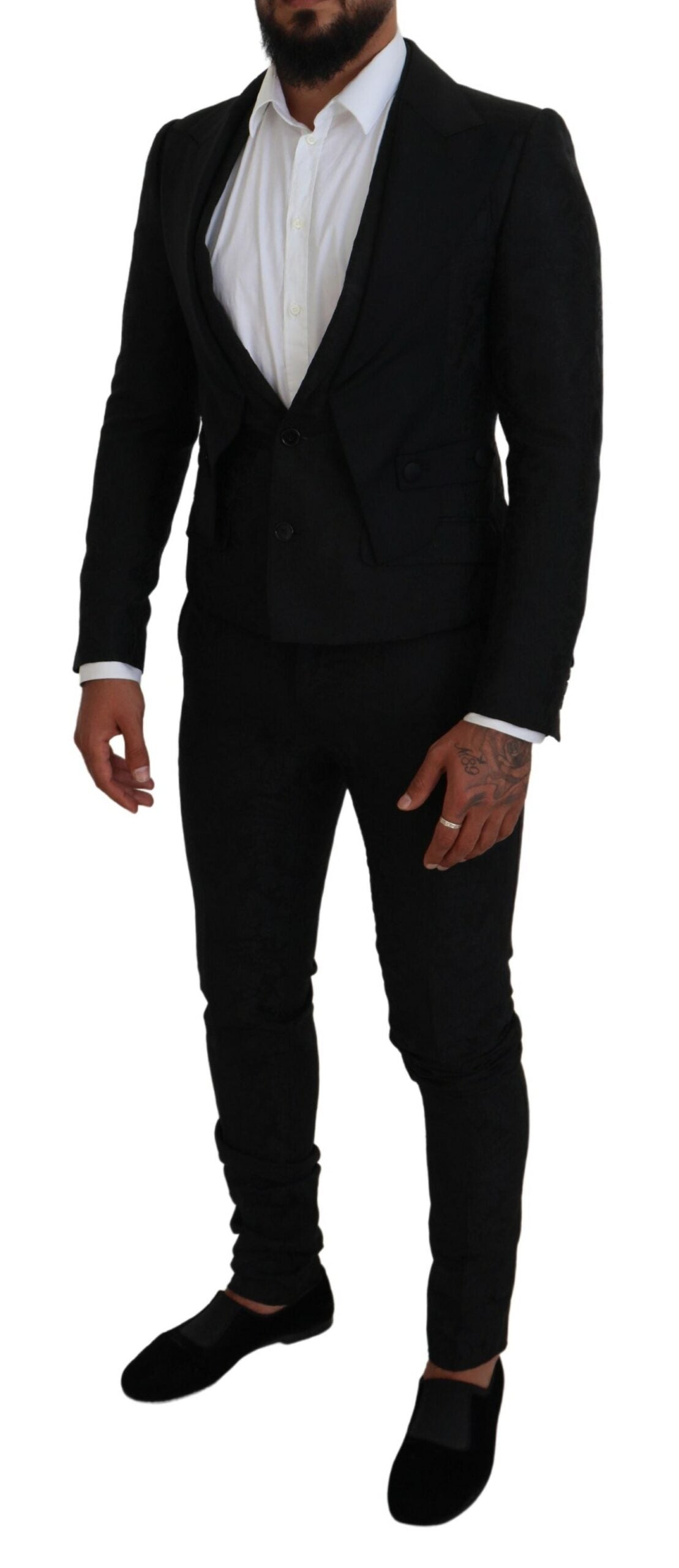 Black Polyester Men 2 Piece MARTINI Suit