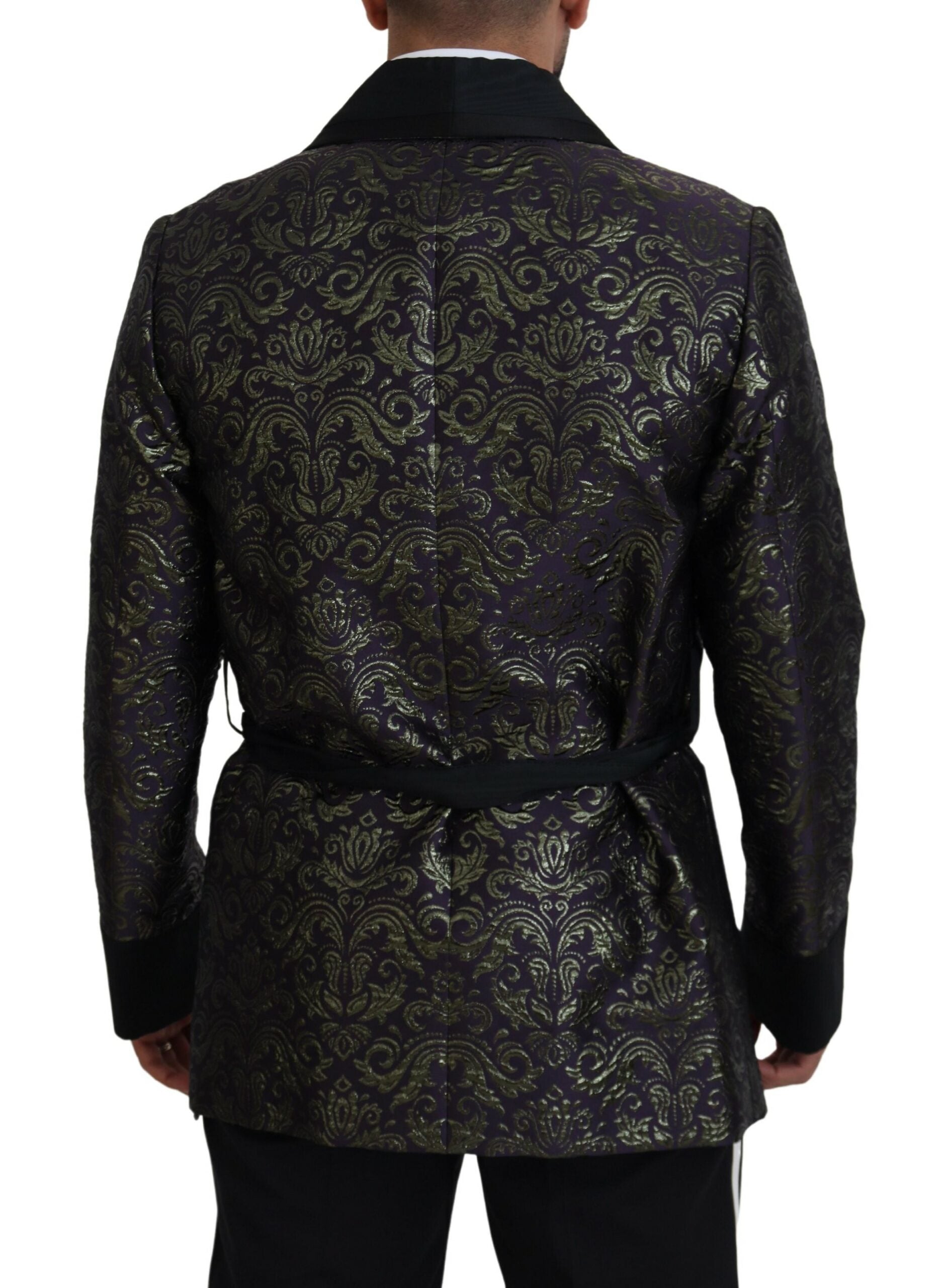 Gold Purple Baroque Jacket Blazer Robe