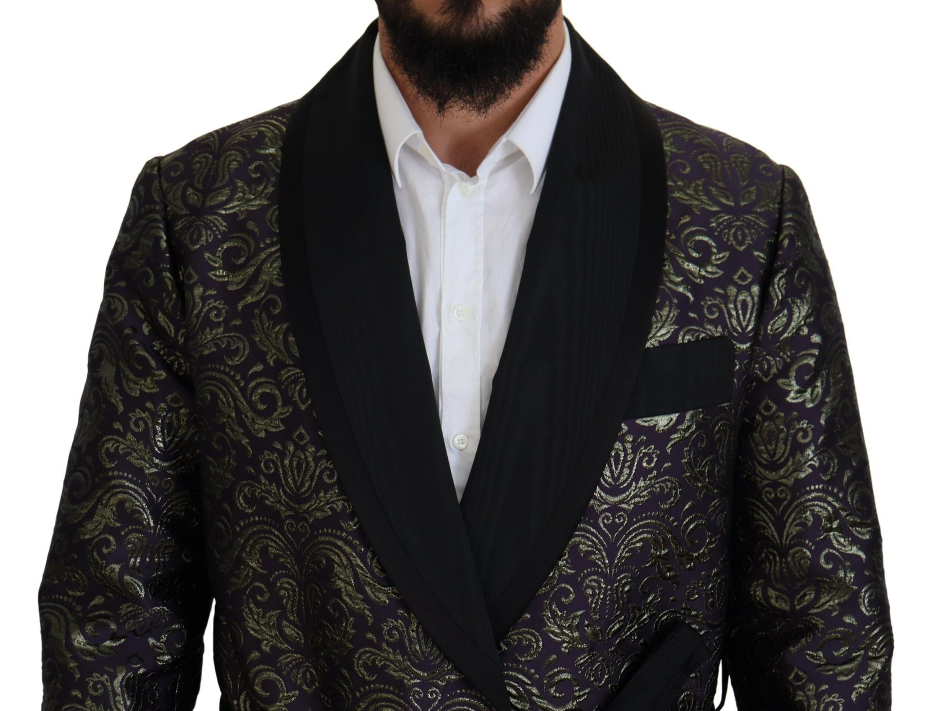 Gold Purple Baroque Jacket Blazer Robe