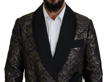 Gold Purple Baroque Jacket Blazer Robe