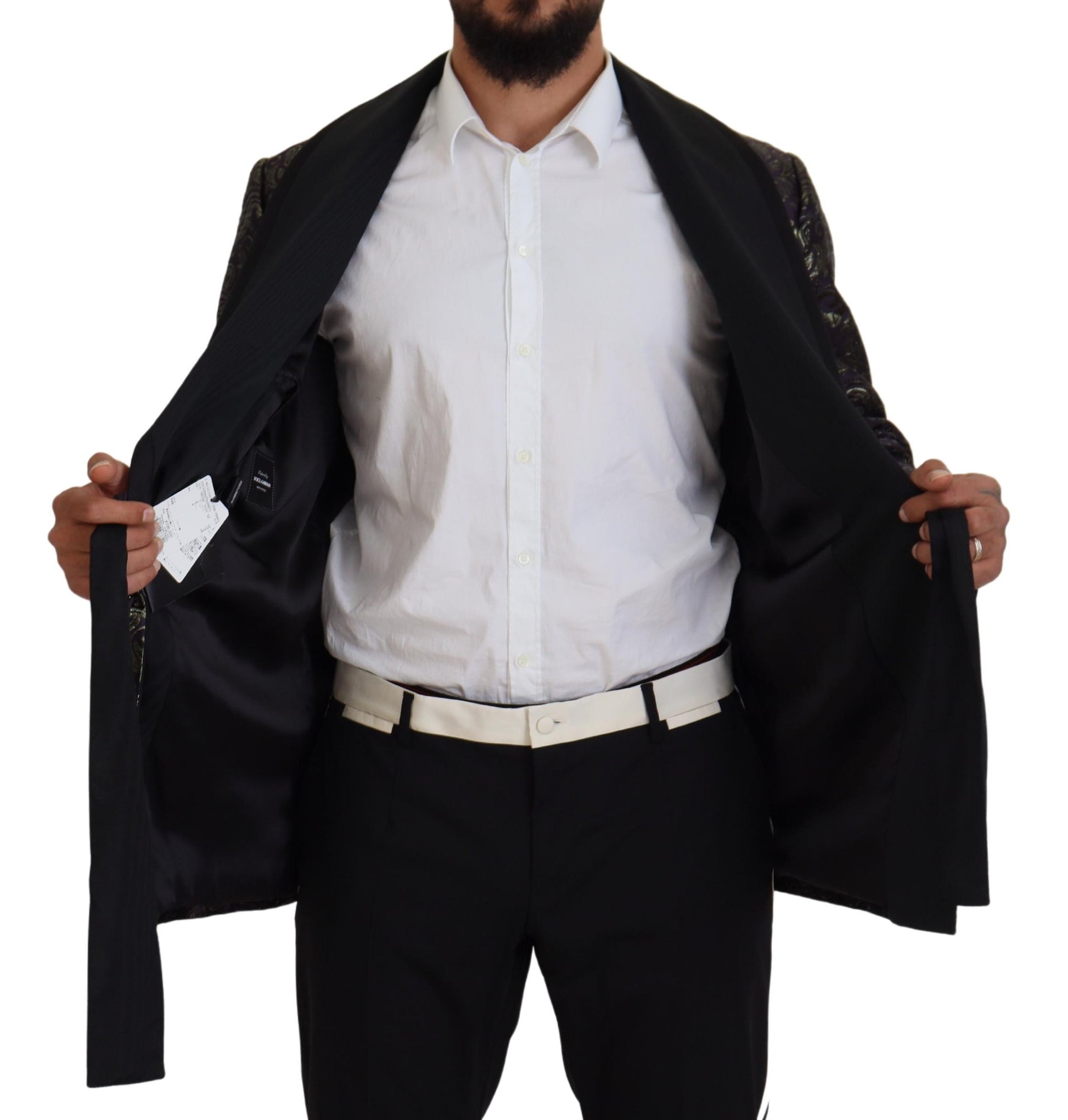 Gold Purple Baroque Jacket Blazer Robe