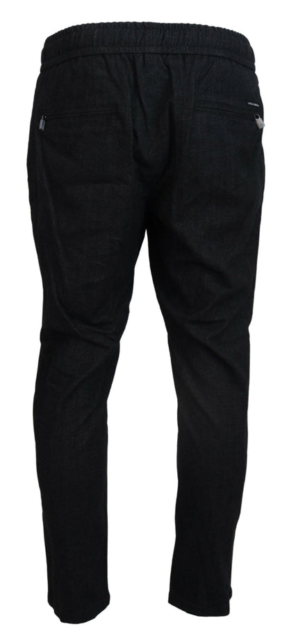 Grey Cotton Tapered Cotton Pants