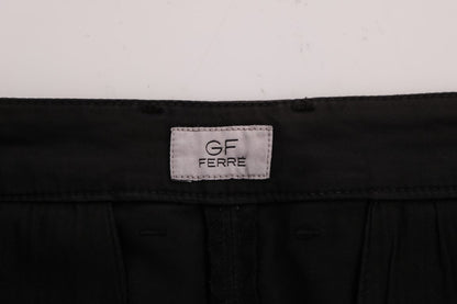 Black Cotton Stretch Chinos Pants