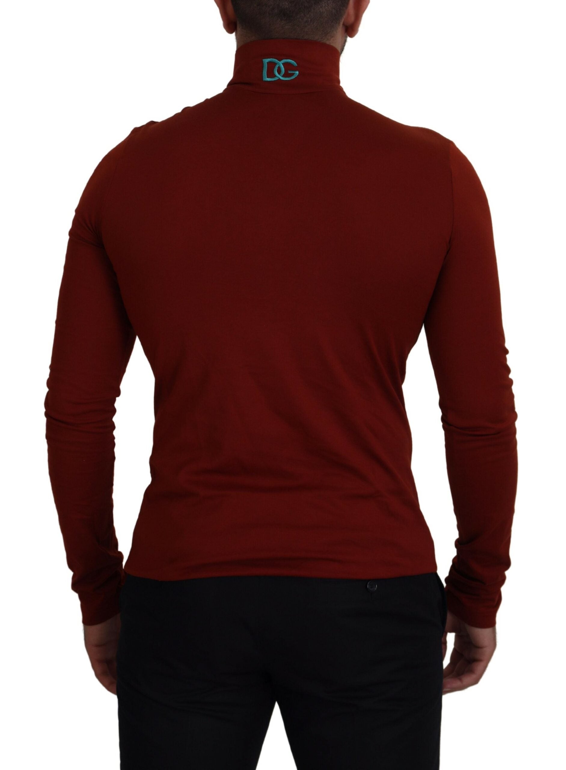Maroon Cotton Turtle Neck Zip Sweater