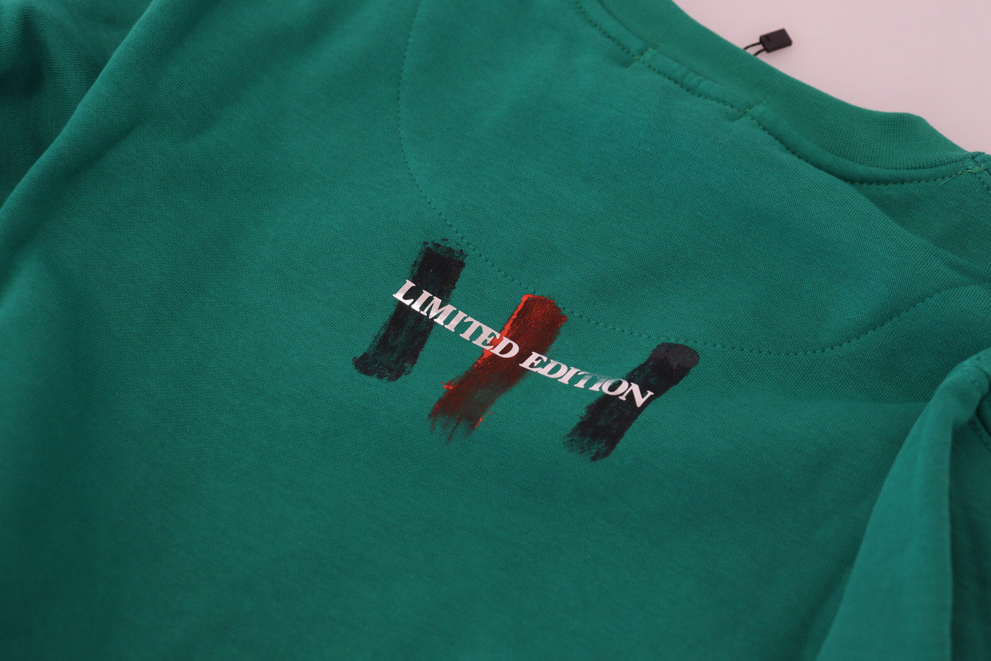 Green Printed Long Sleeves Pullover Sweater