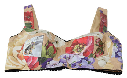 Multicolor Floral Cropped Bustier Corset Top