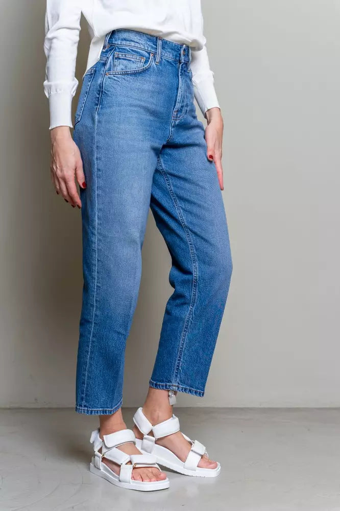 Blue Cotton Women Jeans