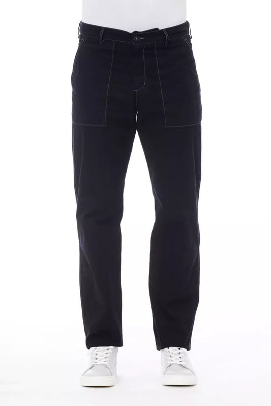 Blue Cotton Men's Pant