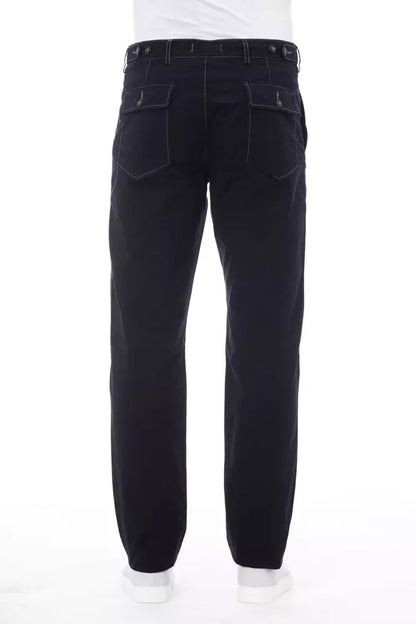 Blue Cotton Men's Pant