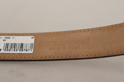 Black Calf Leather Logo Engraved Metal Buckle Belt