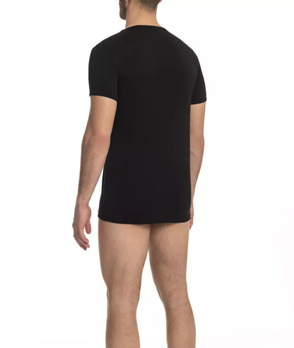 "Black Cotton Men's V-Neck T-Shirt"