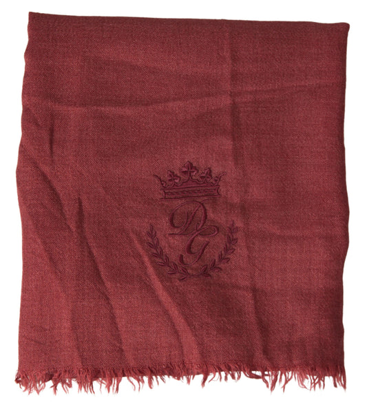 Maroon Cashmere Knit Wrap Shawl Fringe Scarf