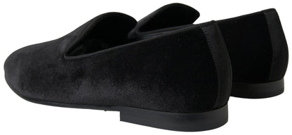 Black Velvet Loafers Formal Shoes