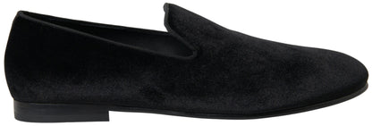 Black Velvet Loafers Formal Shoes