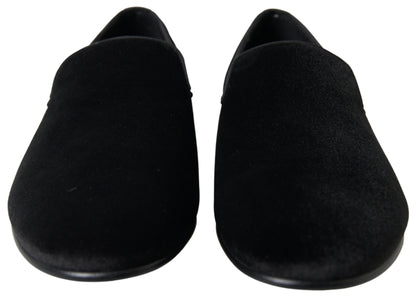 Black Velvet Loafers Formal Shoes
