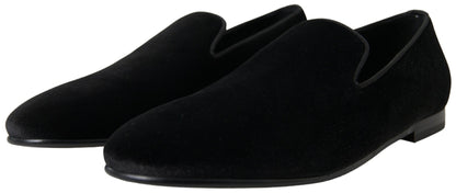 Black Velvet Loafers Formal Shoes